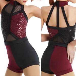 Weissman Burgundy and Black Dance Costume